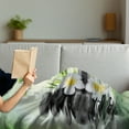 thumbnail image 3 of Spa Soft Flannel Fleece Throw Blanket, Garden Frangipani Bamboo Japanese Relaxation Resting Travel, Cozy Plush for Indoor and Outdoor Use, 50" x 60", Charcoal Grey Pale Green, by Ambesonne, 3 of 5