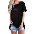 thumbnail image 2 of Fiudx Ofertas Del Día Camiseta Básica de Verano de Manga Corta Informal para Mujer, Blusa con Estampado Del Día de La Independencia, Cuello Redondo, 2 of 4