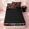 thumbnail image 4 of Erosebridal Cute Floral Zipper Twin Comforter Sets with Fitted Sheet and 2 Pillowcases, Kawaii Blossom Zipper Bedding Set, Black Reversible, Black Multicolored, Black Reversible, 4 of 7
