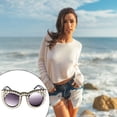 thumbnail image 4 of Sonducket Gafas de sol vintage para mujer - Gafas de sol de protección con marco ligero de moda para mujer Lentes, 4 of 6