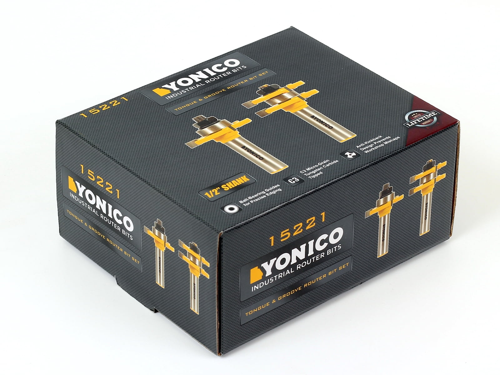 Yonico Yonico 15221 - Matched Tongue and Groove Router Bit Set 1/2" Shank