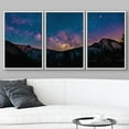 thumbnail image 3 of wall26-3 Panel Framed Canvas Wall Art - Majestic Landscape Under Starry Sky at Night - Giclee Print Gallery Wrap Modern Home Art Ready to Hang - 16"x24"x3 WHITE, 3 of 5