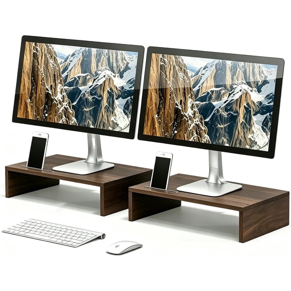 Stand Riser 16 inch Desktop Stand, Speaker TV Laptop Printer Stand Workspace Organizer (Cherry-2pack)