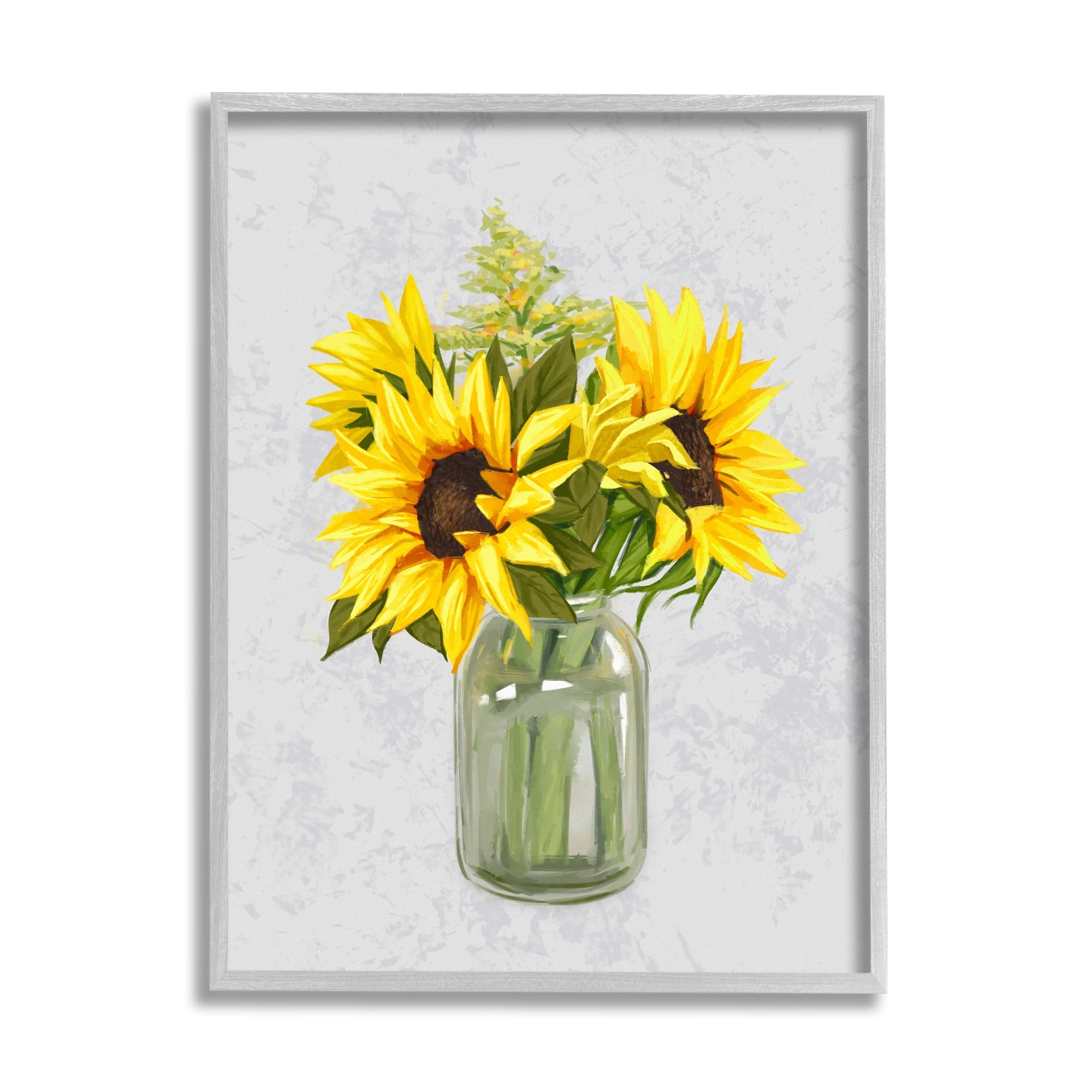Stupell Industries Yellow Sunflower Blossoms Bouquet Blooming Country Petals Graphic Art Gray Framed Art Print Wall Art, Design by Ziwei Li