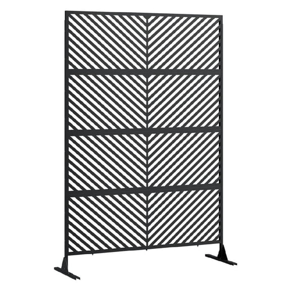 EastVita 72in×47in Freestanding Metal Privacy Screen for Outdoor Patio HeavyDuty RustResistant Decorative Fence Panel Weatherproof Design Patio Privacy Screen