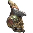 thumbnail image 2 of MORIN Imágenes | Calavera guerrero azteca con pluma | 32 cm | (Dorado), 2 of 3