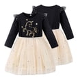thumbnail image 6 of Esaierr Kids Girls Casual Dresses Toddler Crewneck Dress Long Sleeve Cotton Cartoon Princess Dress for 3-8Y, 6 of 6