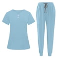thumbnail image 5 of Minjewel Women's Quick-Dry V-Neck Scrubs for Women Set with Pockets, Fast Drying & Comfortable Scrub Set for Healthcare Workers,Sky Blue S, 5 of 6