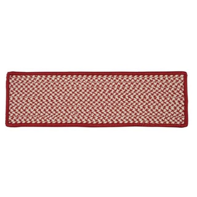 Tweed Pied-de-Poule Extérieur - Marche d'Escalier Sangria (Simple)