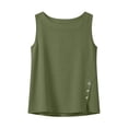 thumbnail image 4 of YFNNUP Women Tank Tops Solid Color Sleeveless Top Lightweight Crewneck Blouse Casual Summer Going Out Blouse Army Green L, 4 of 9