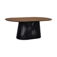 thumbnail image 4 of Pasadena Erie 7 Piece Oval Dining Set in Walnut and Black Finish with Paper Cord Chairs, 4 of 8