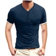 thumbnail image 1 of Floenr Mens T Shirts,Men's Plus Size Shirts Solid Color Short Sleeve T-Shirts Button-Up Shirts, 1 of 5