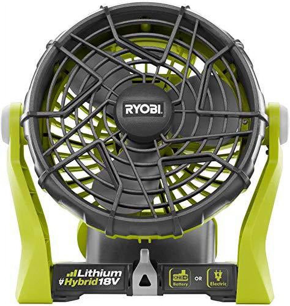 ryobi tools 18-volt hybrid portable fan kit with battery and charger (no  retail packaging)