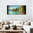 thumbnail image 3 of Elephant Stock Window To Villa Monastero Wall Art - Horizontal Multi Panel Canvas - Living Room Wall Decor - Nature Multi Panel - Blue And Teal Decor - 74" x 36", 3 of 8