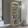 thumbnail image 4 of Depot E-Shop Athens Kava Bar Cabinet With Double Door, Open Shelf, Glass Rack, Tray, And 16 Wine Cubbies, Light Pine, 4 of 5