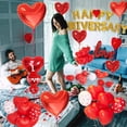 thumbnail image 4 of NestE - Happy Anniversary Decorations, Red Heart Balloons, Happy Anniversary Banner, Heart Hanging String, Rose Petals, Romantic Decor for Wedding, Valentines Day, 4 of 14