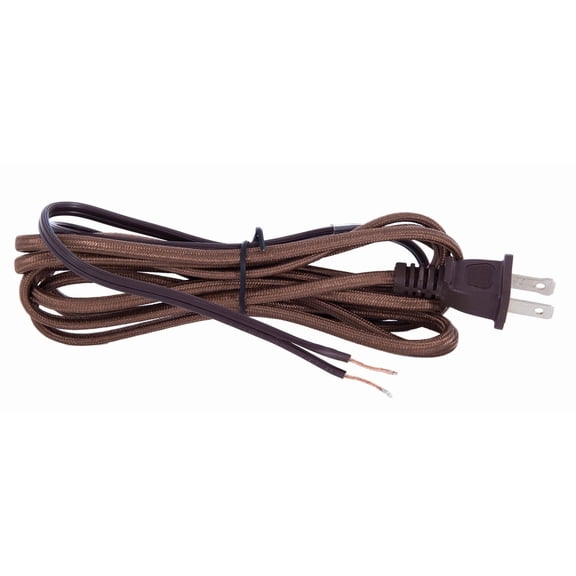 B&P Lamp® 8 Foot Brown Color Rayon Covered Lamp Cord Set