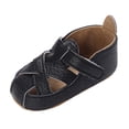 thumbnail image 5 of Ticikt Baby Crib Shoes, Closed Toe Soft Sole First Walker Sandals for Infants 0-18 Months,X10 Black, 5 of 9