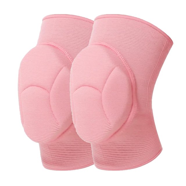 1 par de rodilleras protectoras XCF esponja gruesa antideslizantes para danza yoga correr L rosa
