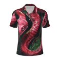 thumbnail image 2 of Daiia Red Viper Jungle Intensity Pattern Men’s Polo Shirts,Solid Deck Shirt,Classic Fit, Breathable Cotton Polo for Casual and Sport Wear-4X-Large, 2 of 7