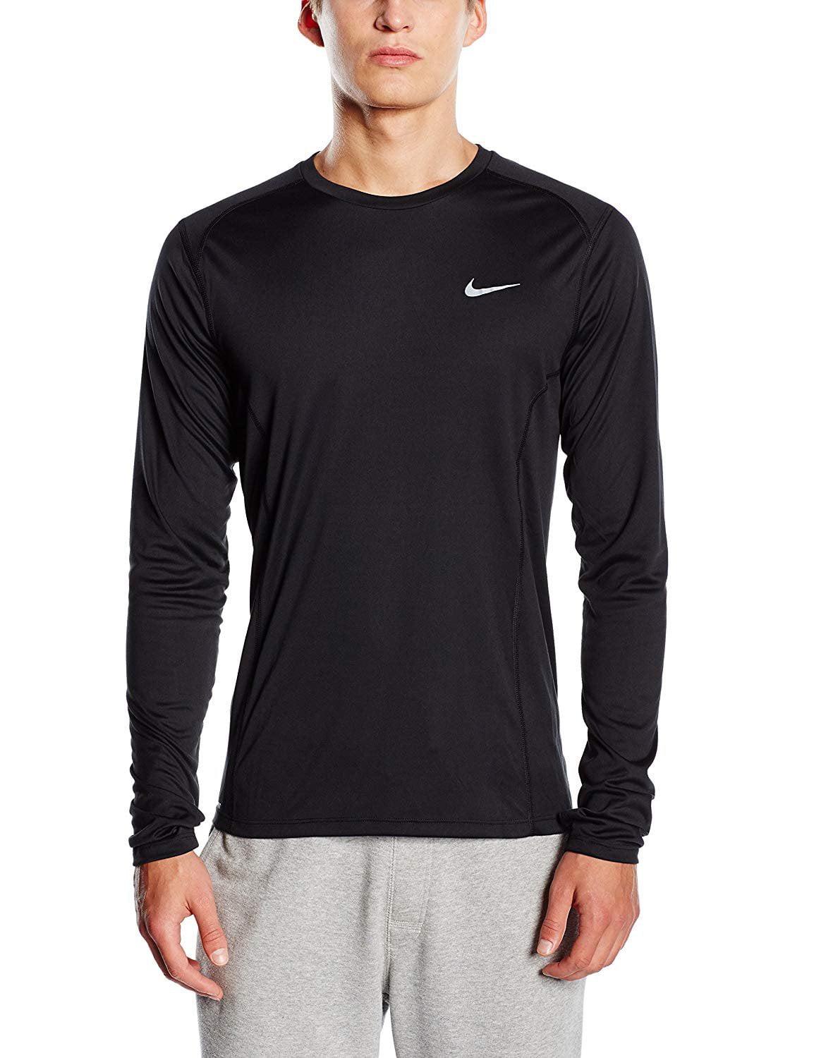 Nike - Nike Men's Dry Miler Long Sleeve Running Top, 683570-010 (Black ...