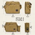 thumbnail image 5 of Bolso bandolera de lona para hombre, bolso de hombro con múltiples bolsillos, bolso de mano estilo mensajero retro marrón de alta calidad para negocios XA544ZC, 5 of 5