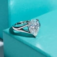 thumbnail image 2 of Silvago Jewel 2.1Ct Pear Cut Lab Created Diamond Wedding Anniversary Ring for Women's - 14K White Gold Plated Diamond Ring - Simple Split Shank Wedding Ring - Diamond Engagement Ring for Women's, 2 of 9