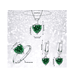 thumbnail image 3 of Collar Dije Corazón Cristal Mujer Arete Anillos Caja Kit Xtellar Verde, 3 of 4