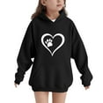 thumbnail image 2 of DxhmoneyHX Girls Hoodies Fashion Hearts ​Printed Going Out Tops Fall Winter Warm Long Sleeve Blouses Pullover Sweatshirts with&nbsp;Pocket Size 9 Years, 2 of 7