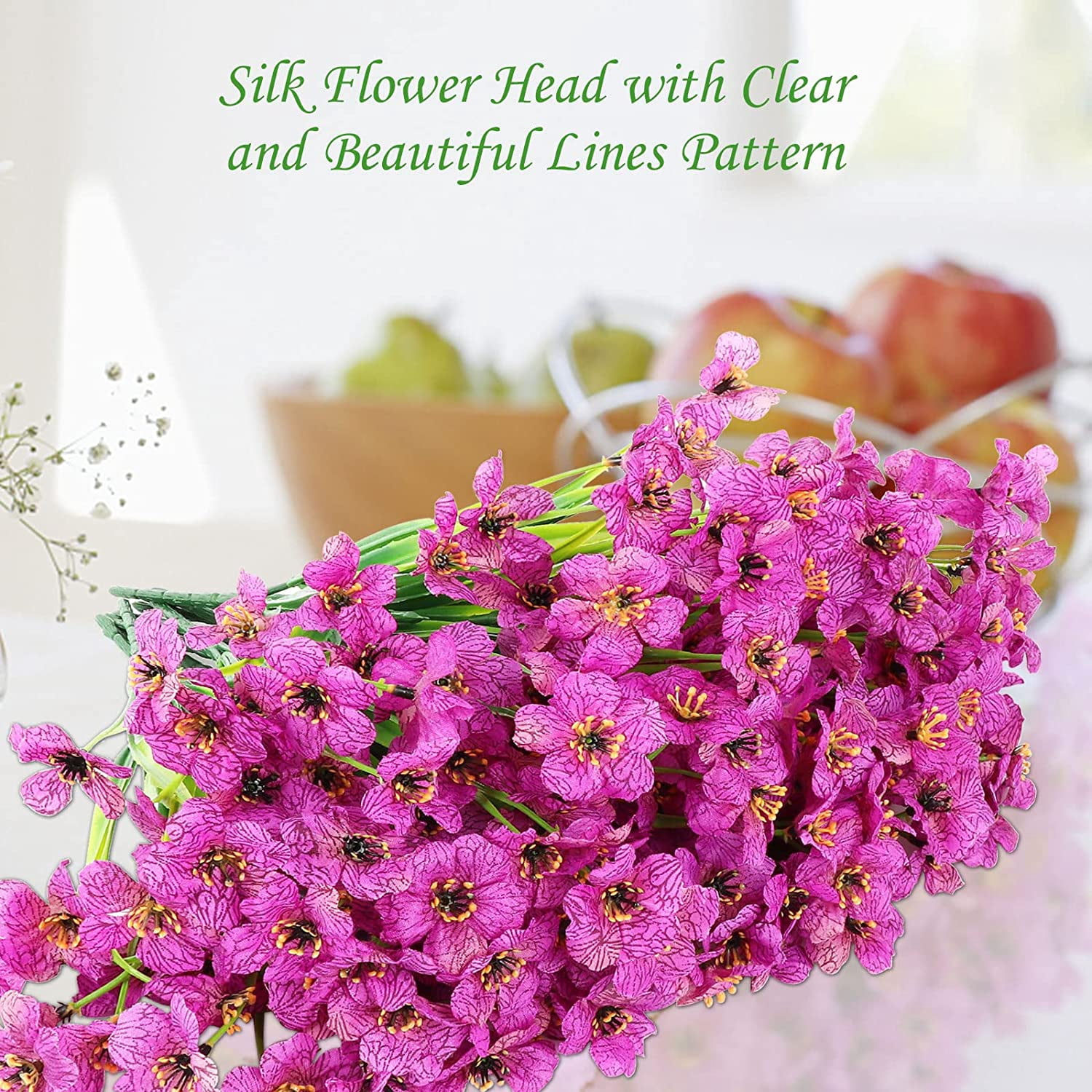 Sinhoon 24 Bundles Artificial Flowers UV Resistant Fake Flowers for Outdoor No Fade Faux Plastic Greenery Shrubs Garden Porch Window Box Decorating, Purplish Red