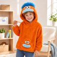 thumbnail image 5 of Halloween Hoodie Big Mouth Monster Unisex Oversized Cozy Fleece Pajama Loungewear Fuzzy Holiday Hoodie Pullover Saffron, 5 of 7