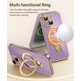 thumbnail image 3 of for Phone 15 Plus Case with Magnetic Ring Stand,[Compatible with MagSafe][Full Camera Protection] Shockproof Protective Non-Slip Sturdy Kickstand Phone Case 15 Plus 6.7'' Purple, 3 of 13