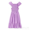 thumbnail image 5 of shoper Dresses for Girls 7-8 Square Neck Ruffled Sleeve Backless Cute Summer Dresses for Girls Formal Special Occasion Party Clothes Summer Maxi Dress for 5-14 Years Purple 140, 5 of 5