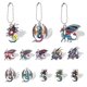 thumbnail image 2 of Llaveros con colgante de dragón 2D de acrílico con cadenas de cuentas para bolso, llavero de coche, accesorios de joyería de animales, QDW586, 2 of 4