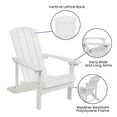thumbnail image 4 of Emma + Oliver Three Piece Adirondack Style Conversation Set in White with Two Chairs and Matching Side Table for Indoor and Outdoor Use, 4 of 12