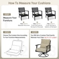 thumbnail image 3 of Aoodor 23"x26" Khaki Stripe Patio Chair Cushions Set, Memory Foam Outdoor Seat Cushions (Set of 2 Seats, 2 Backs, 2 Lumbar Pillows), 3 of 9