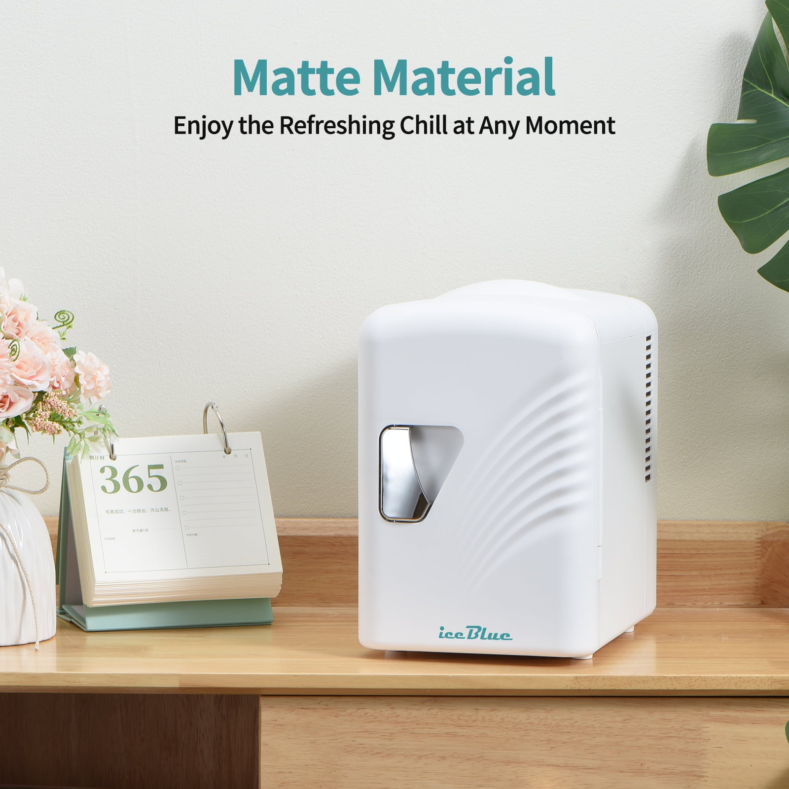 Iceblue Skincare Mini Fridge, Retro Personal Compact Cooler & Warmer, 0.14 Cuft