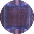 thumbnail image 1 of Ahgly Company Indoor Round Abstract Blue Contemporary Area Rugs, 8' Round, 1 of 4