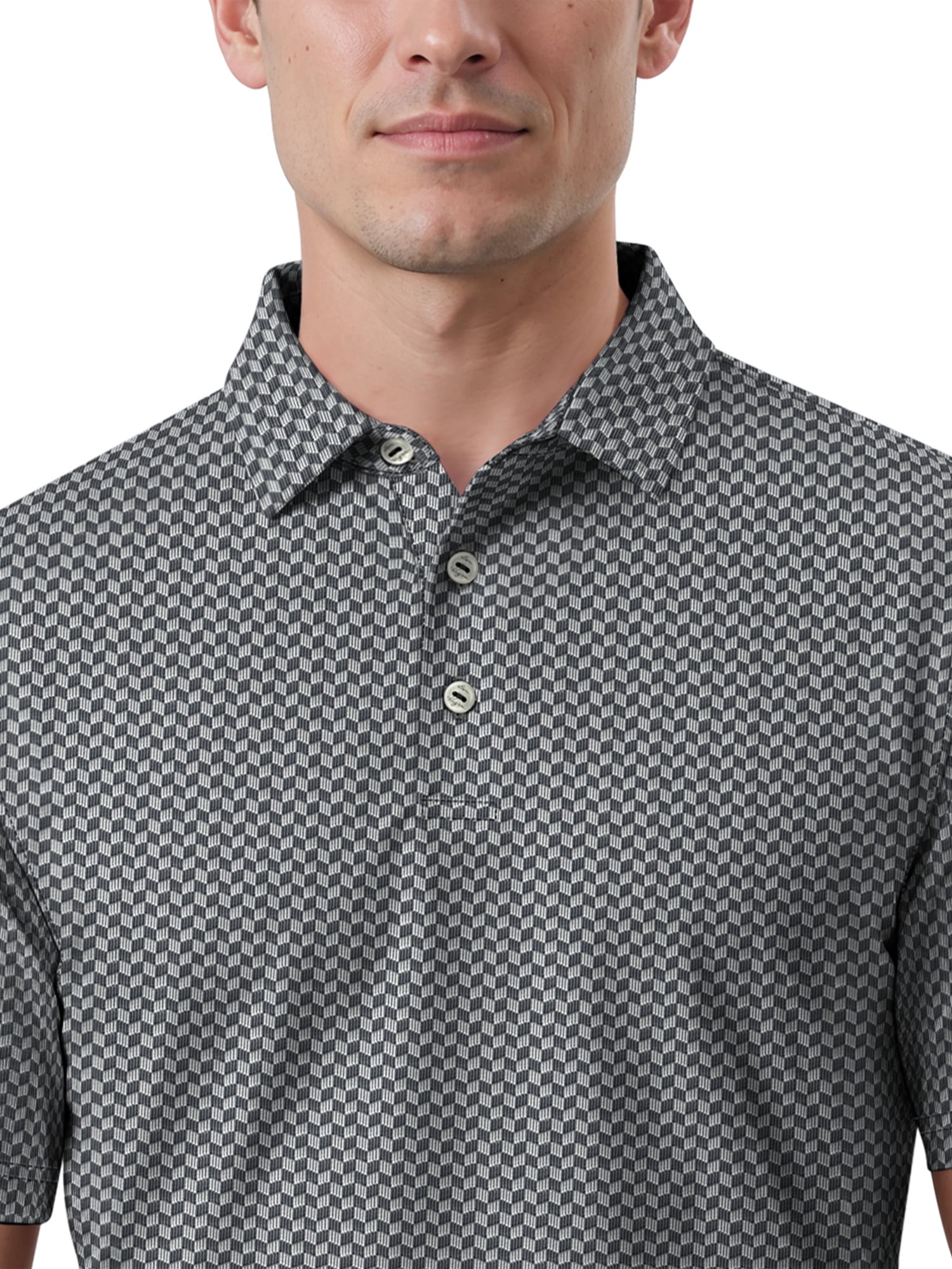 Ben Hogan Performance Men's & Big Men's Herringbone Print Short Sleeve Golf Polo Shirt, Sizes S-4XLT