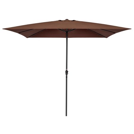 60in Vented Umbrella - Best Choice Products 8x11ft Rectangular Patio Umbrella w/ Crank, UV- and Fade-Resistant 210G Polyester Fabric, Wind Vent - Brown
