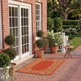 thumbnail image 4 of Safavieh Courtyard Cooper Botanical Indoor/Outdoor Area Rug, Red/Natural, 8' x 11', 4 of 14