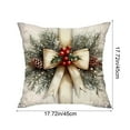 thumbnail image 3 of Virelaxpo Linen Christmas Pillow Cover with Santa and Reindeer Patterns, Festive Decor for Living Room and Sofa, 3 of 6