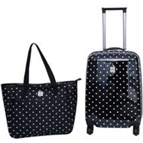 polka dot hard shell luggage