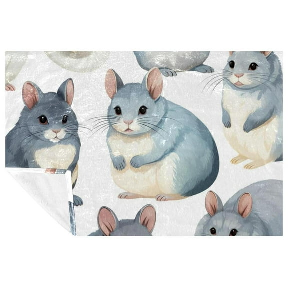Chinchilla Luxurious Microfiber Throw Blanket: Soft, Warm, and Lightweight - for Sofa, Bed, Couch, Office, or Camping