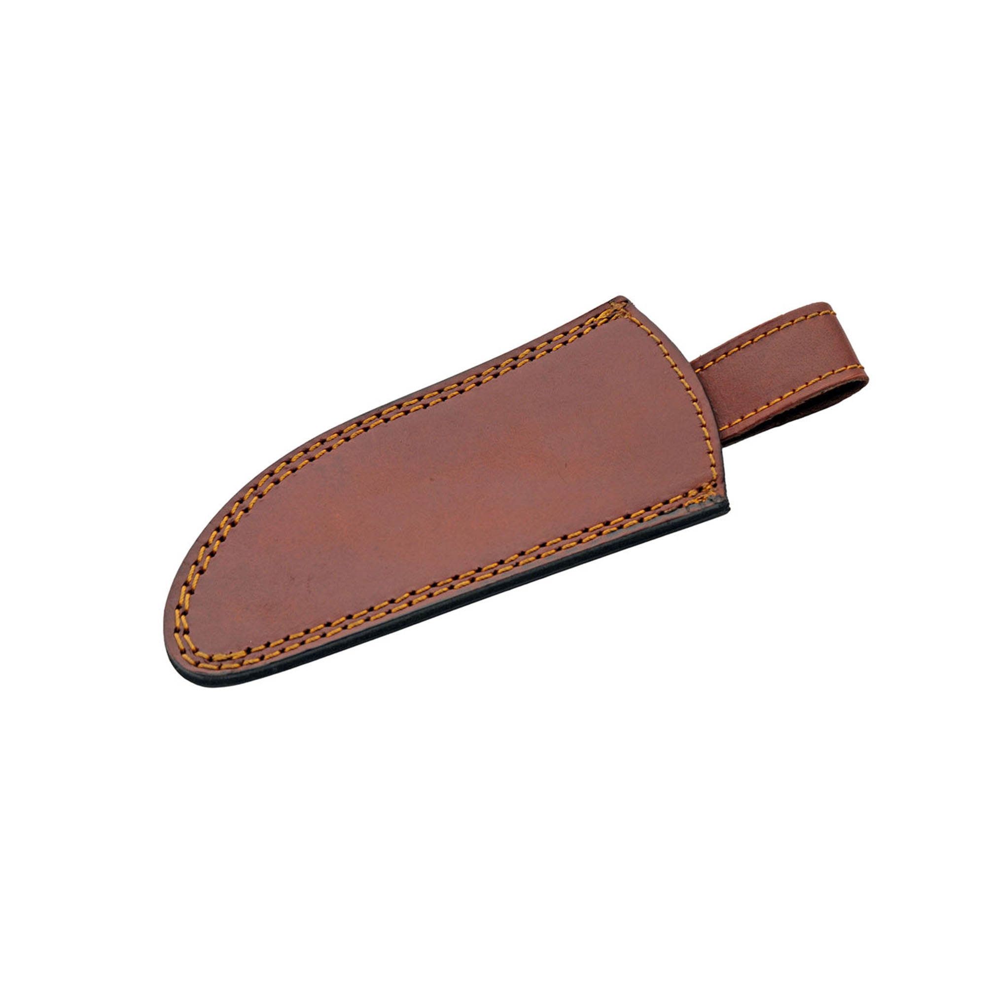 SZCO 8.5" Ashwood Utility Knife with Grooved Colorwood Handle & Leather Sheath