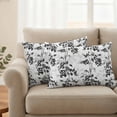 thumbnail image 3 of Outdoor Waterproof Pillow Covers Black-gray Fruit Leaves on White Decorative Throw Pillow Protectors,Pillowcase Cushion Cases for Patio Sofa Garden Couch,20x12in,Pack of 2, 3 of 14