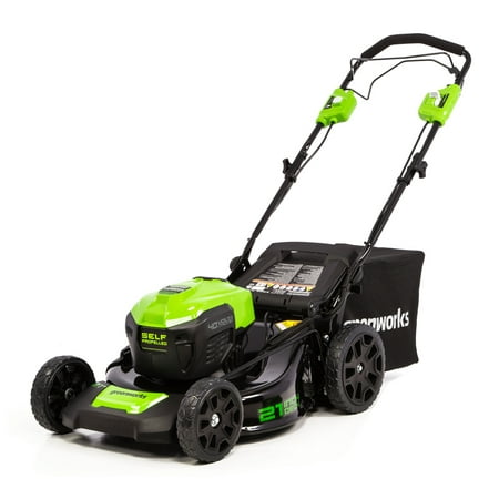 Greenworks 21" 40 Volt Battery Powered Self-Propelled Walk-Behind Mower, Battery Not Included
