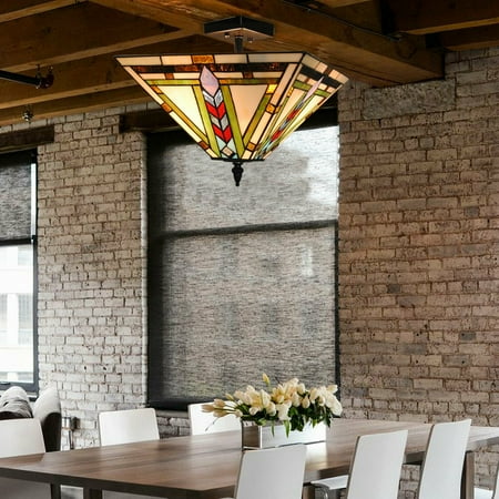 

14 Tiffany Stained Glass Ceiling Light Kitchen Island Pendant Lamp Fixture Tiffany Style Ceiling Light Fixtures 14 Wide Stained Glass Lamps Semi Flush Ceiling Light Stained Glass Lamp