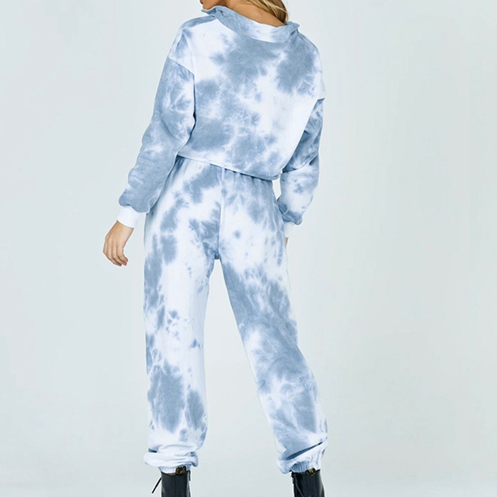 Tie dye cropped hoodie and sweatpants set new arrivals