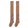 thumbnail image 1 of Calcetines hasta el muslo, calentadores de piernas para mujer, accesorios de invierno, calcetines largos, calcetines para botas, medias, calcetines ha Café, 1 of 8